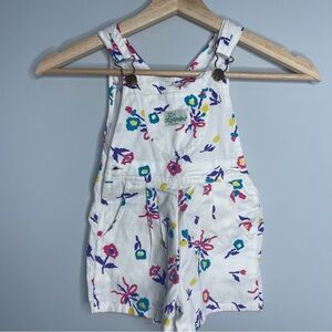 Girls vintage size 12 months cucumbers brand Kids White Floral Overalls